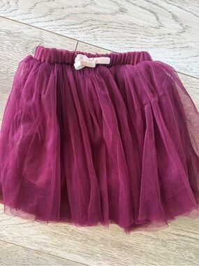 Zara Girls Layered Tulle Skirt with White Stripe- 6